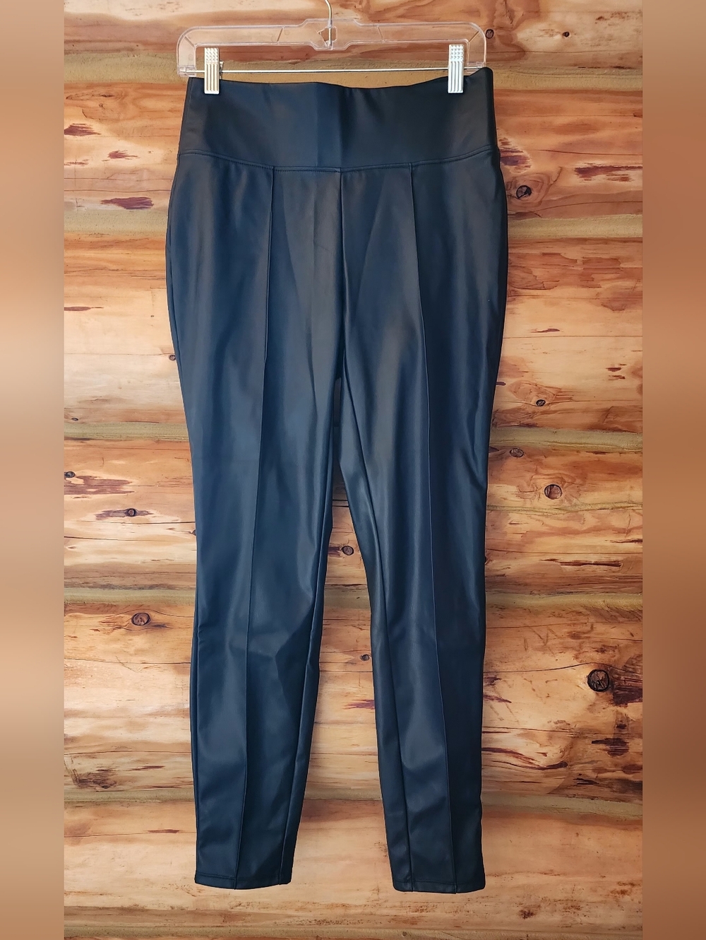High-Waist Black Faux Leather Leggings